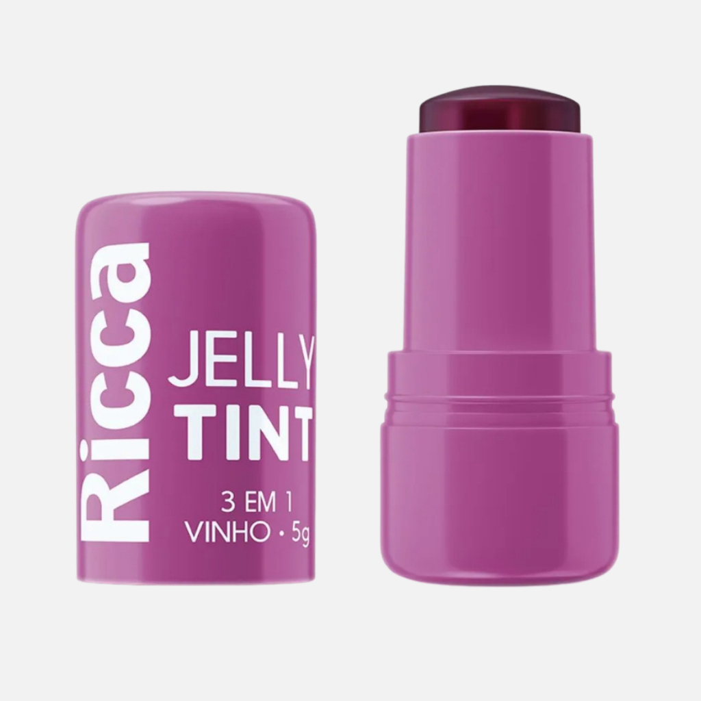 Jelly Tint Stick Maquiagem Batom Blush Sombra Skin Care 3 em 1 Ricca VINH