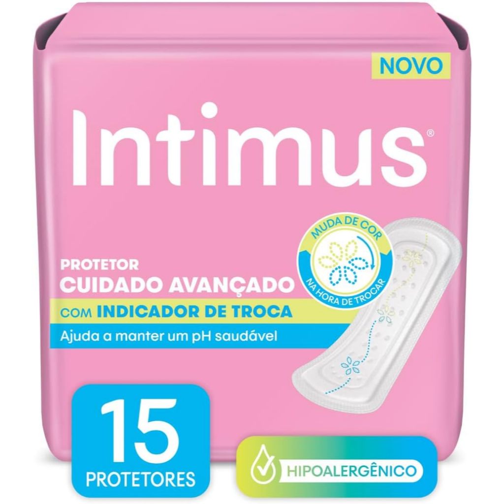 Protetor Diário Intimus Cuidado Avançado Sem Abas 15 Unidades em Oferta na Shopee