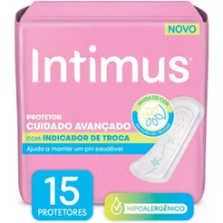 Protetor Diário Intimus Cuidado Avançado Sem Abas 15 Unidades