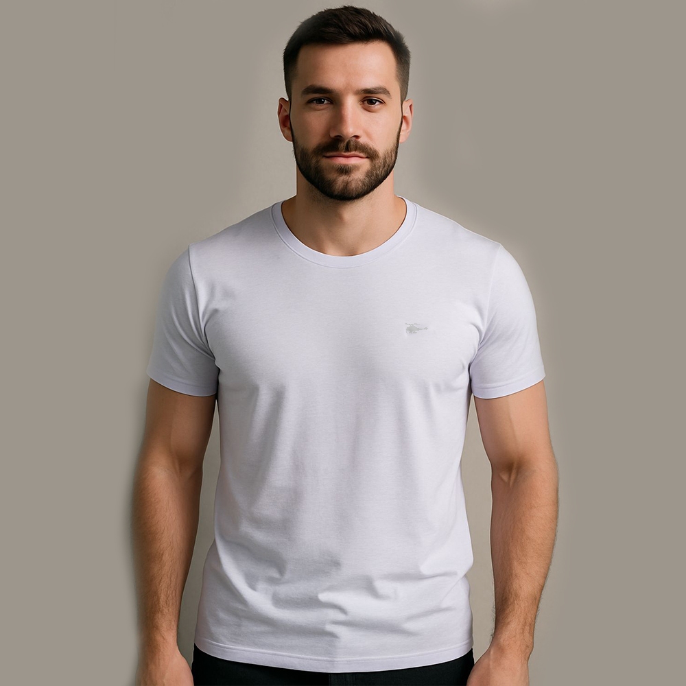 Camiseta Masculina Gola O Básica Sallo Premium em Oferta na Shopee