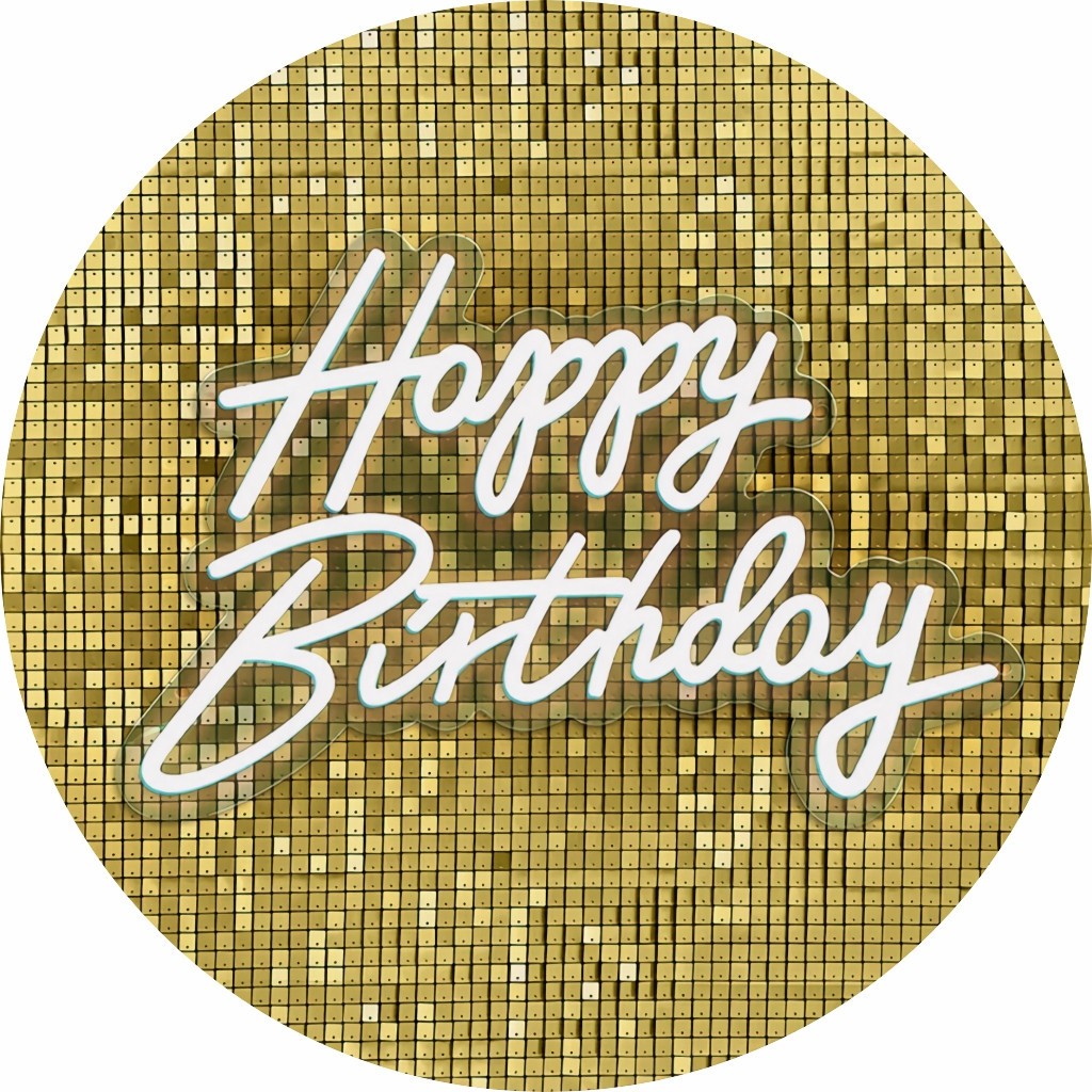 Capa Painel Redondo 1,50x1,50 Sublimado Helanca Premium Tema "Happy Birthday" em Oferta na Shopee