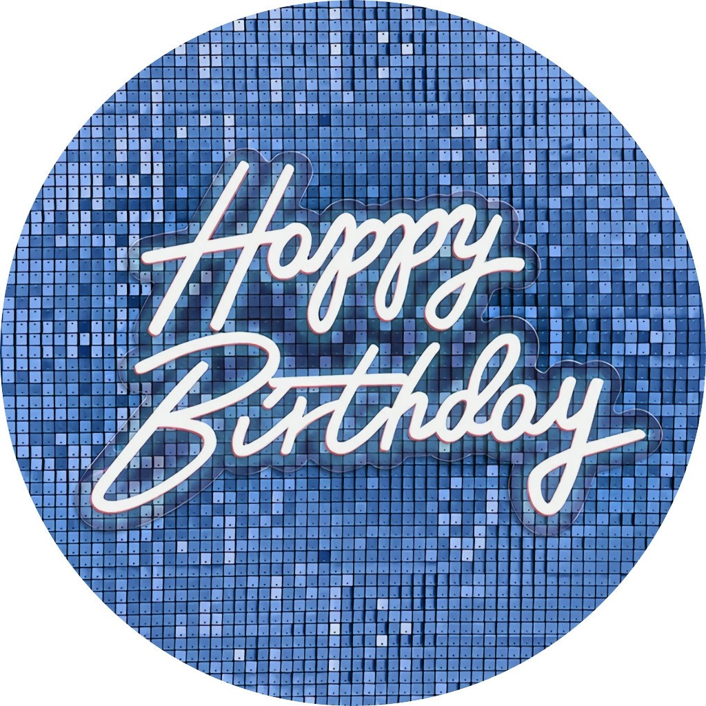 Capa Painel Redondo 1,50x1,50 Tecido Premium Sublimado Tema Happy Birthday em Oferta na Shopee
