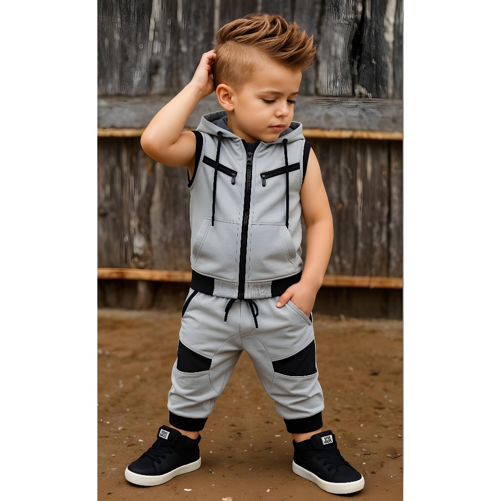 Roupa Infantil Conjunto Colete Moletom Com Calça Menino Lançamento