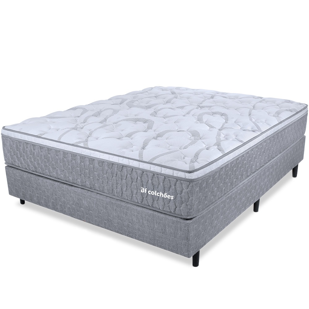 Cama Box Viúva Colchão Smart Spring Mola Ensacada e Pillow Top de Espuma 128x188x61CM BF Colchões