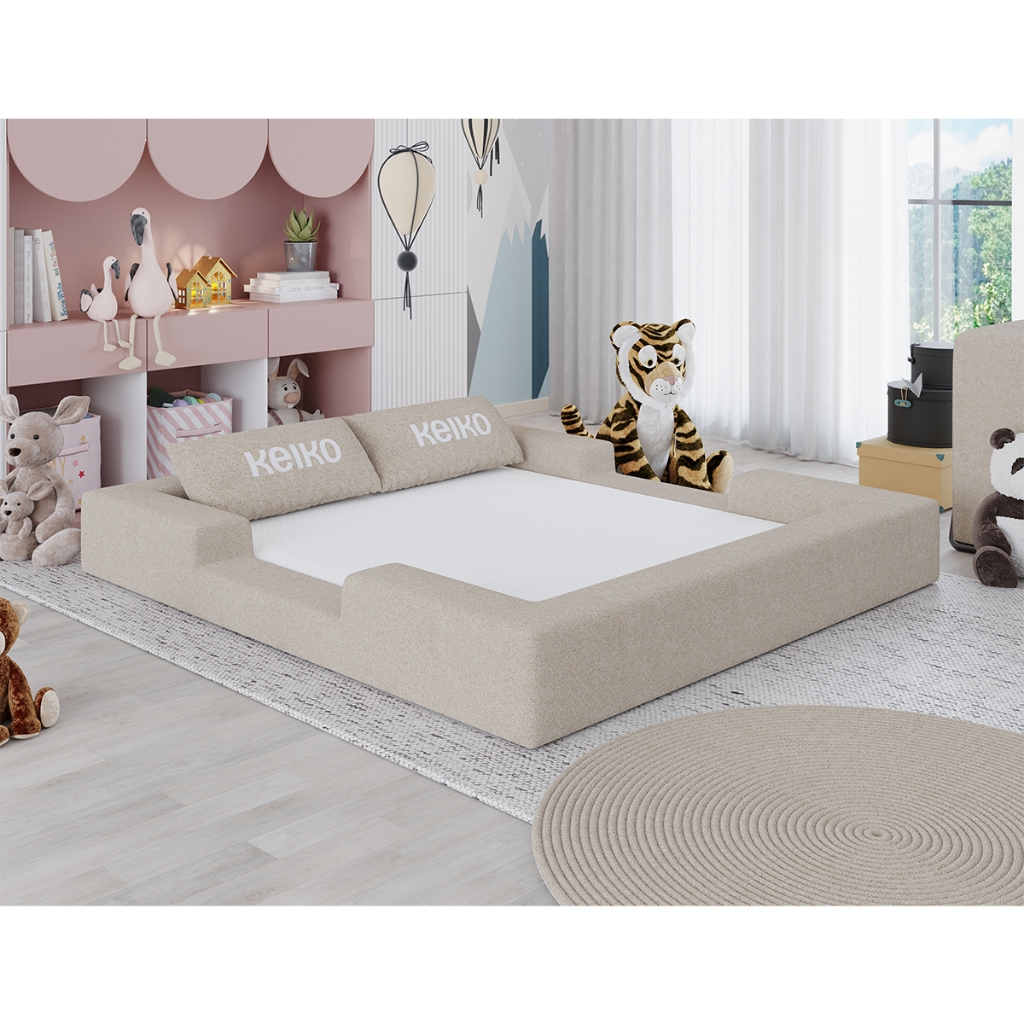 Cama Montessoriana Casal Ninho 100% Espuma Bege Keiko