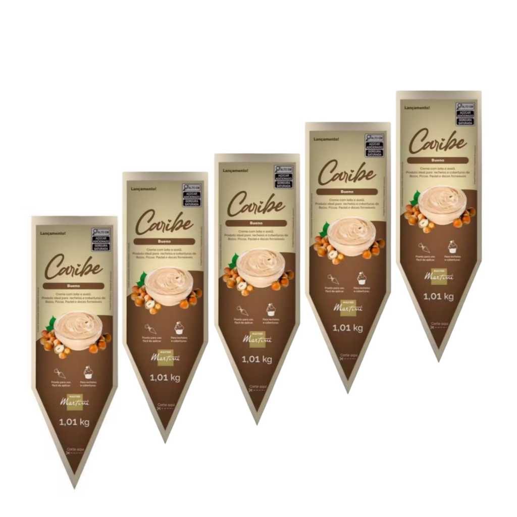 Kit Recheio e cobertura Creme Caribe Bueno Master Martini 1,01kg com até 5 unidades em Oferta na Shopee