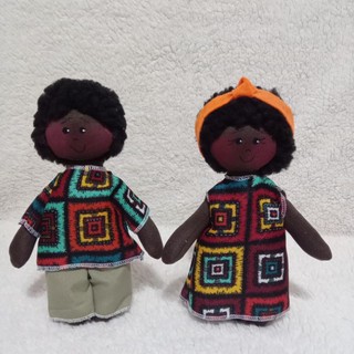 Boneca de pano Negra 18 cm/ Boneca Inclusiva