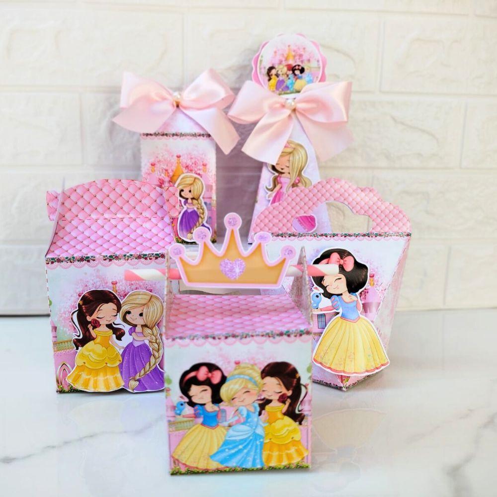 KIT CAIXAS PERSONALIZADA AS PRINCESAS CUTE / LEMBRANCINHAS PARA FESTA INFANTIL