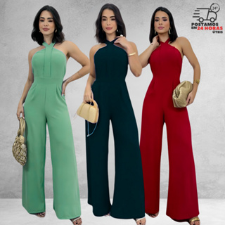 Macação Pantalona Feminino Longo Duna Linha Premium Luxo Elegante em Oferta na Shopee