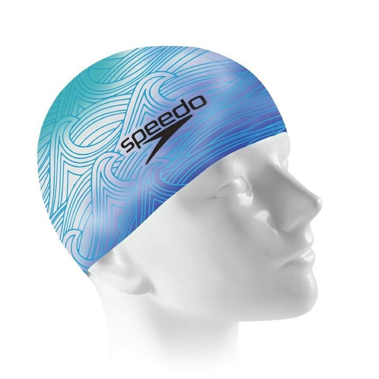 touca de natação em silicone - speerit cap  Speedo -  BLUE BEACH em Oferta na Shopee