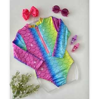 Maiô Infantil Natação Manga Longa com Proteção Solar UV – Praia Piscina em Oferta na Shopee