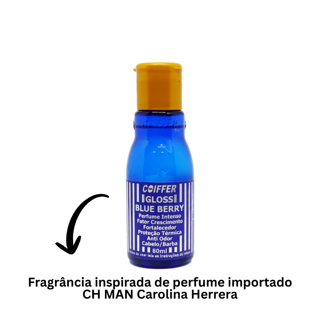 Gloss Capilar Blue Berry Coiffer 80ml Anti Frizz e Perfume