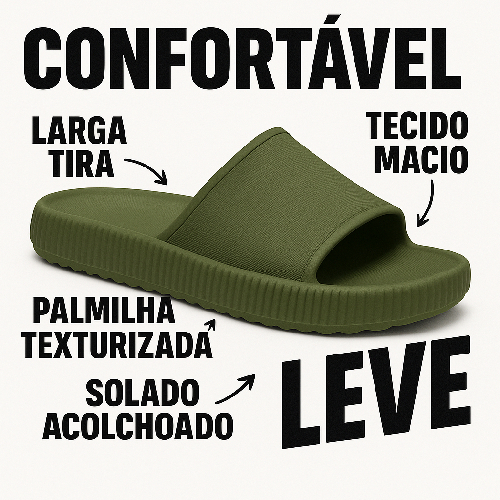 Chinelo Nuvem EVA Slide Sandália Casual Masculino Confortável Flexível Anatômico