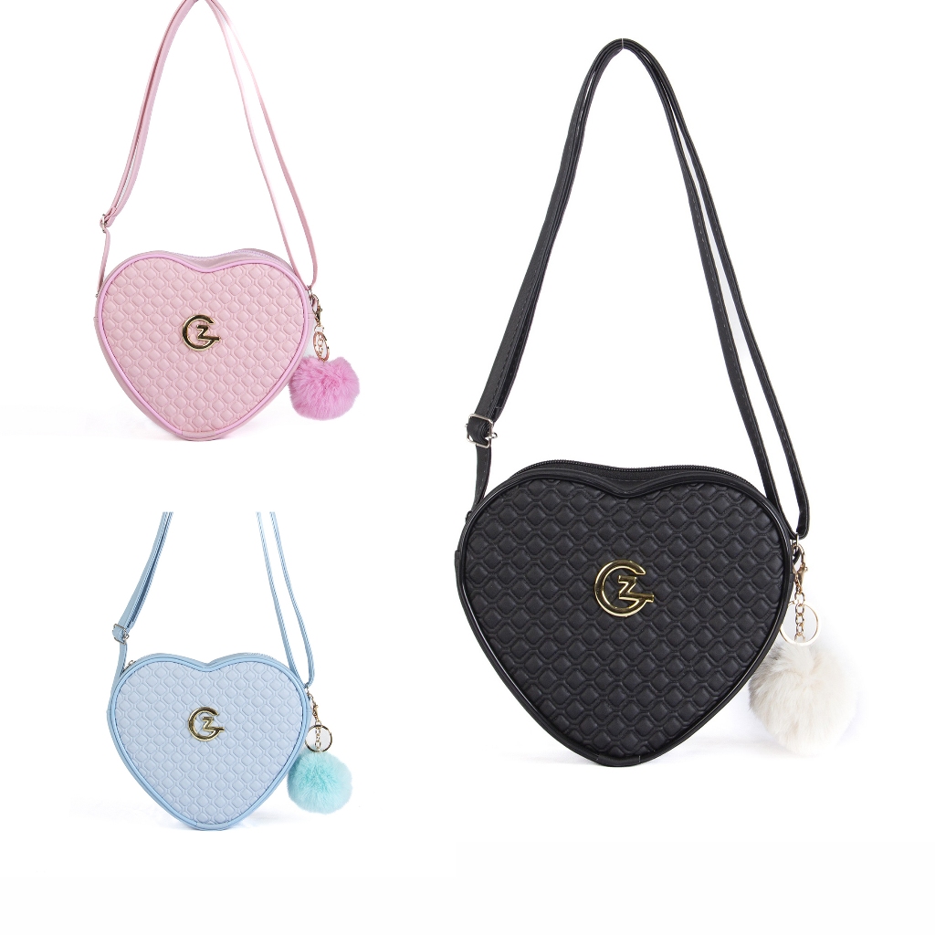 Bolsa Coração Feminina Transversal De Lado E Ombro Estampa Moderna Pequena Mini Bag C/ POMPOM em Oferta na Shopee