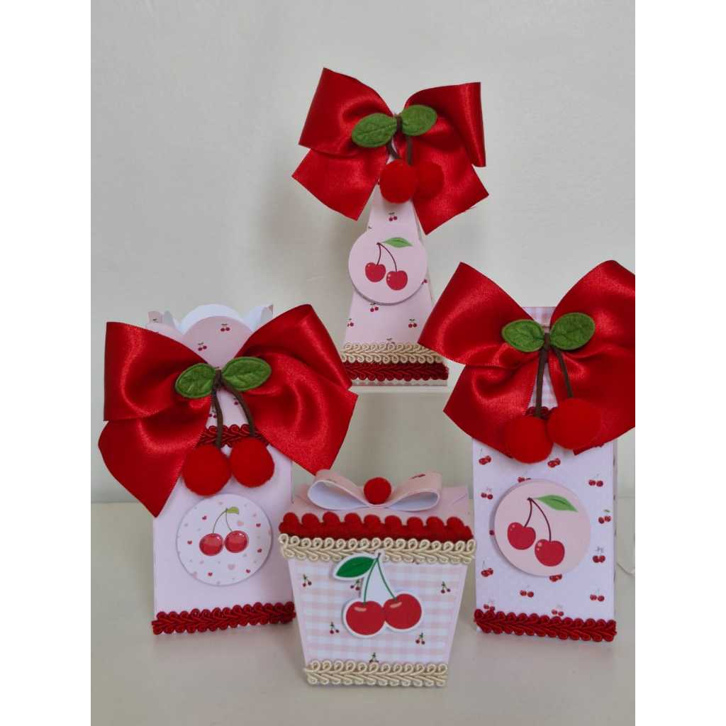 Kit Festa Infantil Cerejinha - Lembrancinhas de Aniversário - Caixas Personalizadas - Papelaria Personalizada.