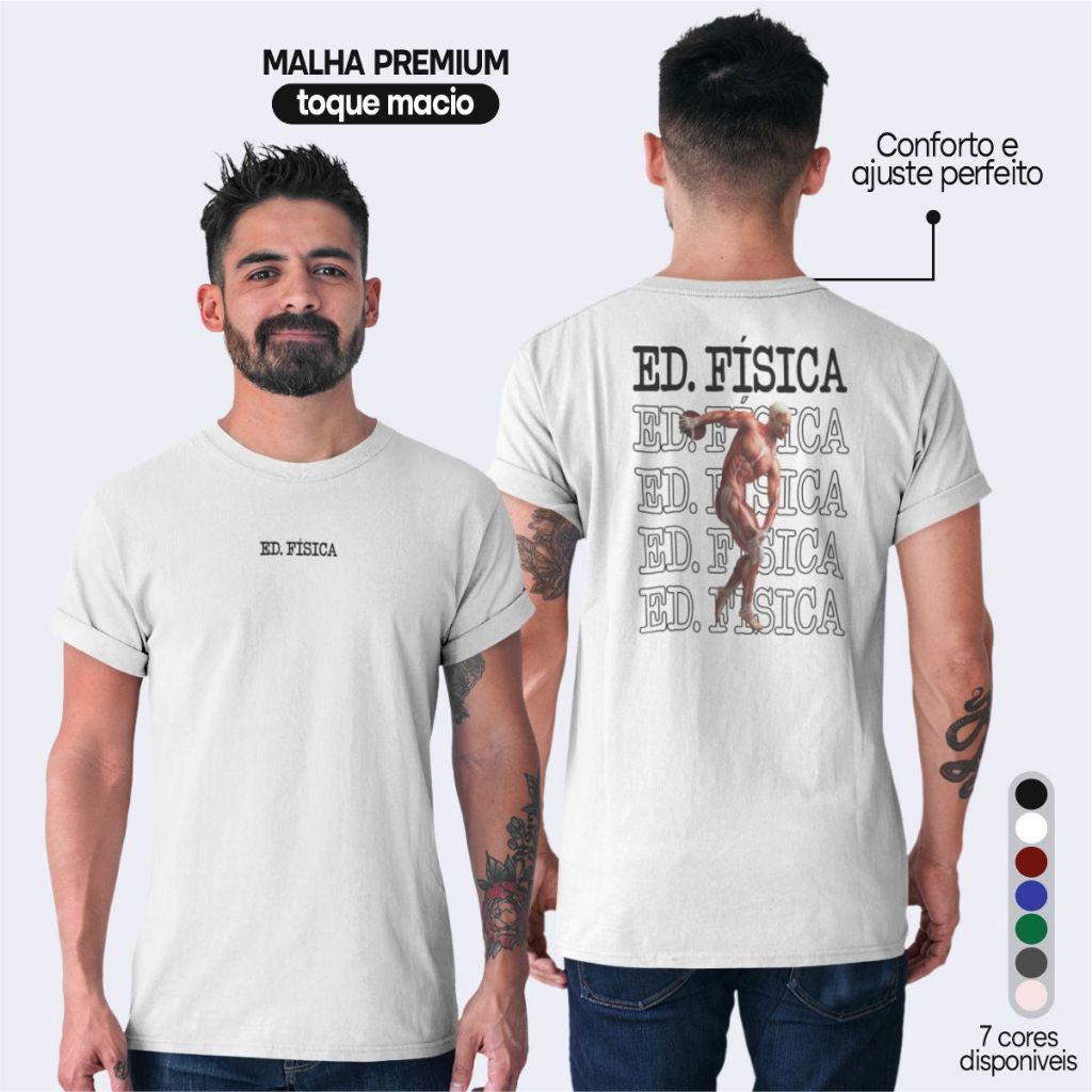 Camiseta Curso Educação Fisica Camisa Educação Fisica 100% Algodão Varias Cores Pronta Entrega