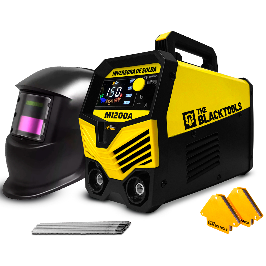Máquina De Solda Inversora Mma/tig Eletrodo 150a + Mascara Solda Automatica + Acessórios