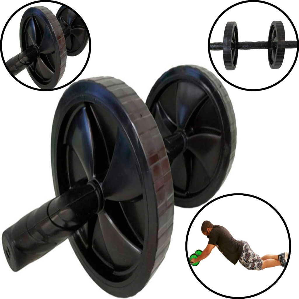 Roda Abdominal Dupla Profissional Para Malhar Abdomen Musculação Funcional Academia Treino