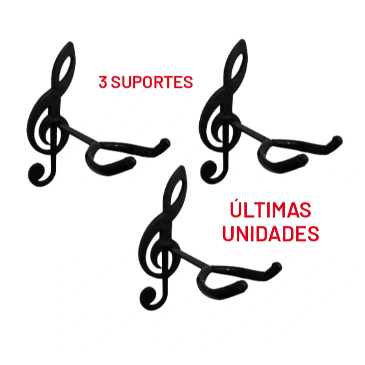 3  Clave de Sol para Violão (PAREDE) com Parafuso Preto