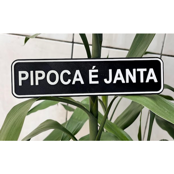 Placa quadro decorativo Pipoca é janta - Quadros e frases personalizados sala quarto cozinha em Oferta na Shopee