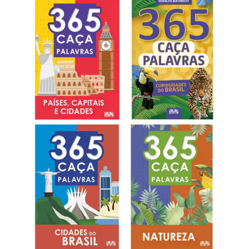 KIT 365 CAÇA PALAVRAS - 4 LIVROS em Oferta na Shopee