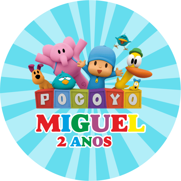 Adesivos Pocoyo Personalizados 5x5cm Festa Aniversário Lembrancinha em Oferta na Shopee