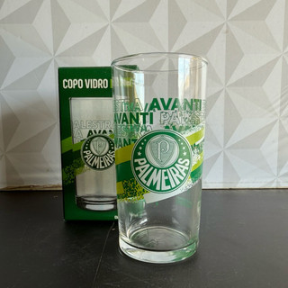Copo de vidro personalizado palmeiras 300ml na caixa presente dia dos pais para chopp cerveja refrigerante taça pai