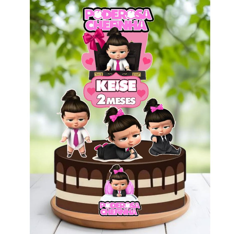 Envio em até 24h Topo Topper de Bolo Decoração De Bolo Enfeite A Poderosa Chefinha Personalizado