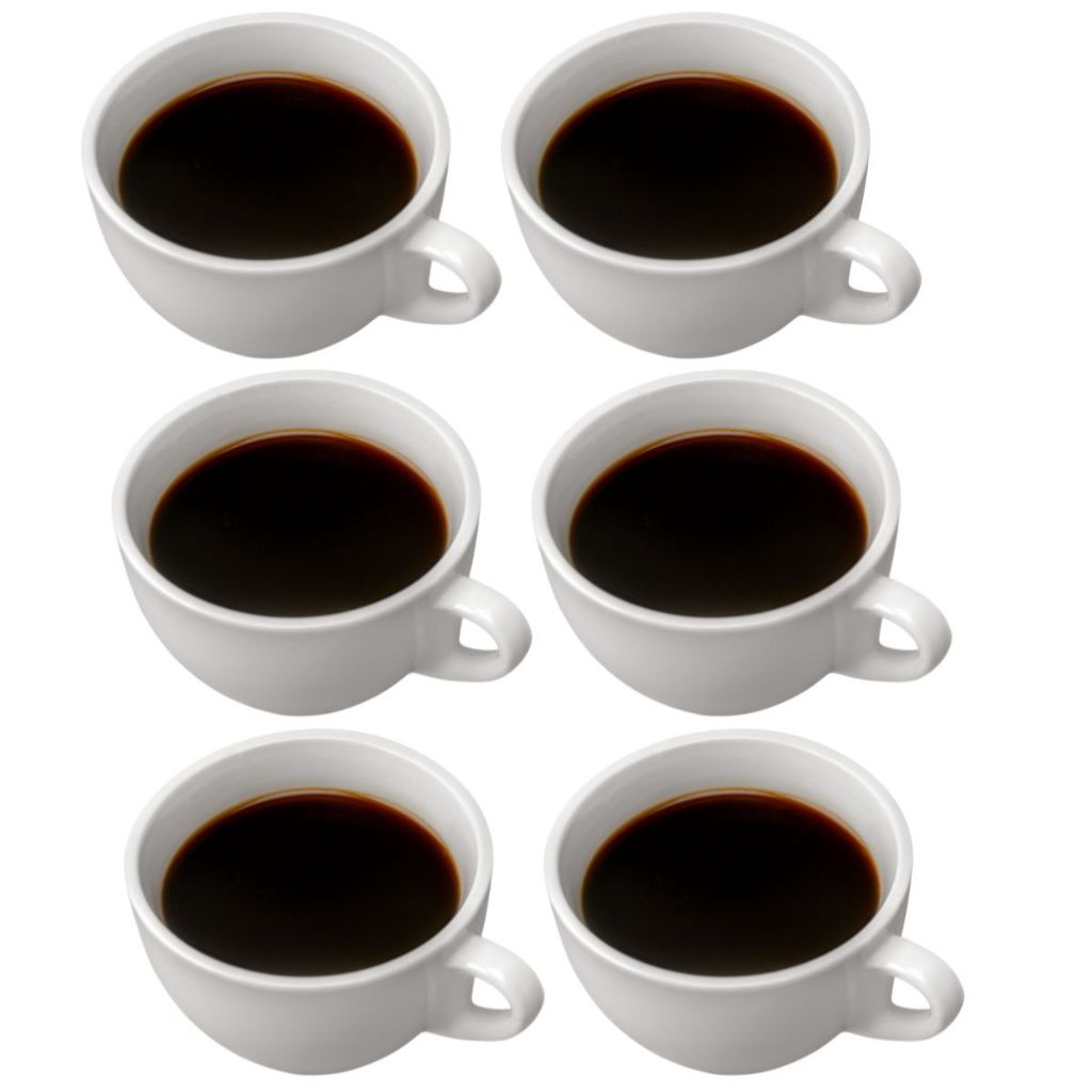 Jogo 6 Xícara Chá Café Capuccino Chocolate Quente Cor Branca 180 Ml Acrilica
