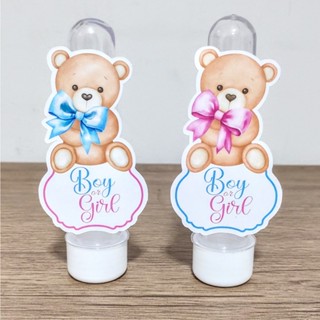 APLIQUES PARA TUBETES CHÁ REVELAÇÃO URSINHO ROSA E AZUL em Oferta na Shopee