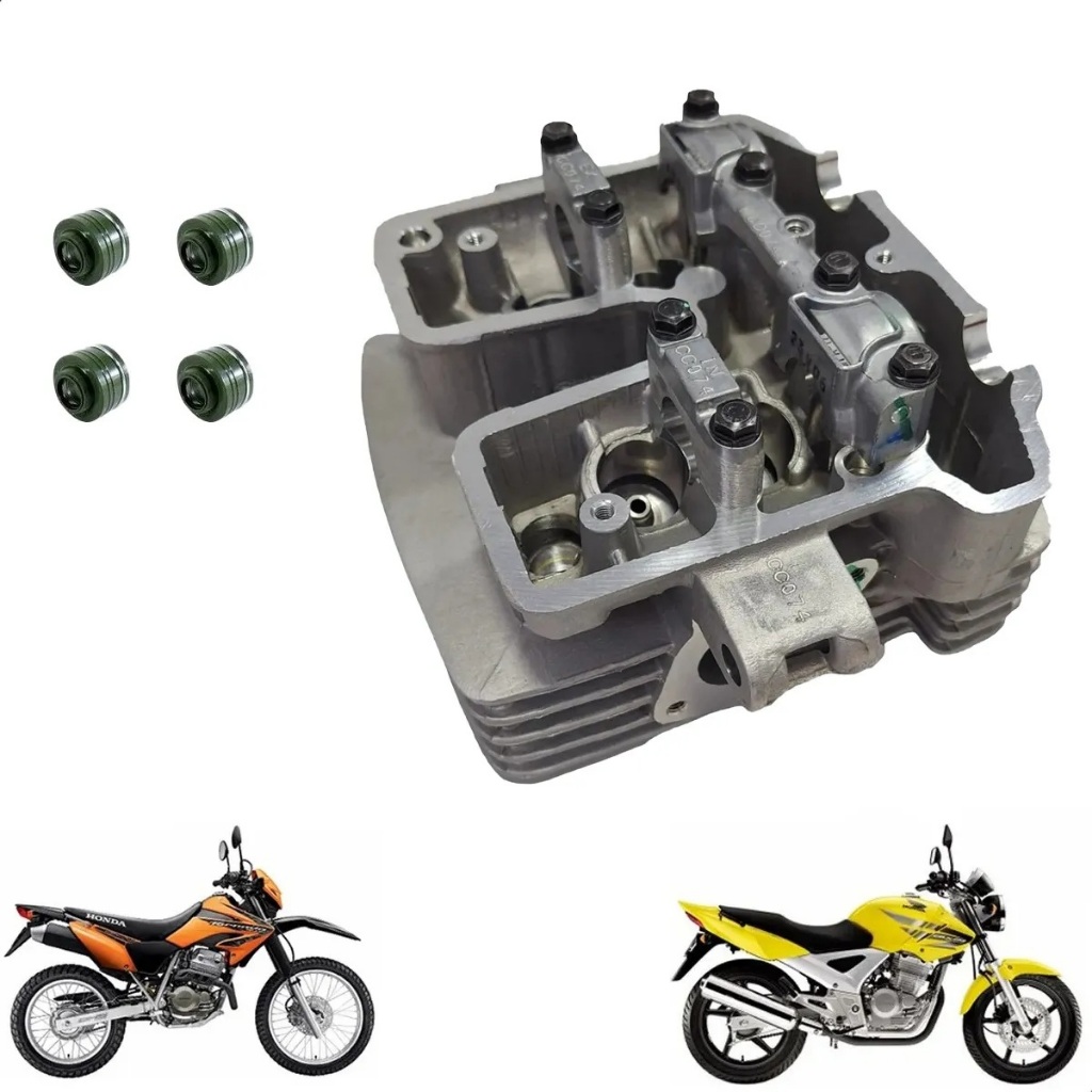 Kit Cabeçote + Retentor de Válvulas Honda XR 250 Tornado CBX250 Twister 2001 a 2005 Original 12010KPF900 Peça Genuína