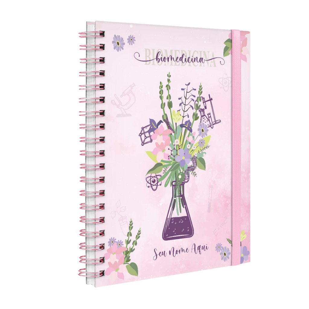 Agenda 2026 Planner Semanal Plus Personalizada Profissões Floral Biomedicina Rosa