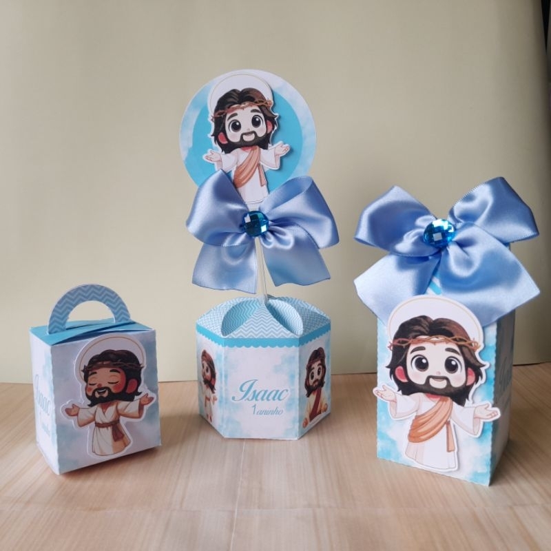 Kit 30 lembrancinhas Personalizadas- Jesus Cute- Caixinha Personalizada- Lembrancinha Aniversário- Papelaria- Presentes