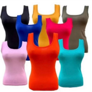 KIT 10 Blusinhas Femininas de Alça Grossa Básica Viscolycra em Oferta na Shopee
