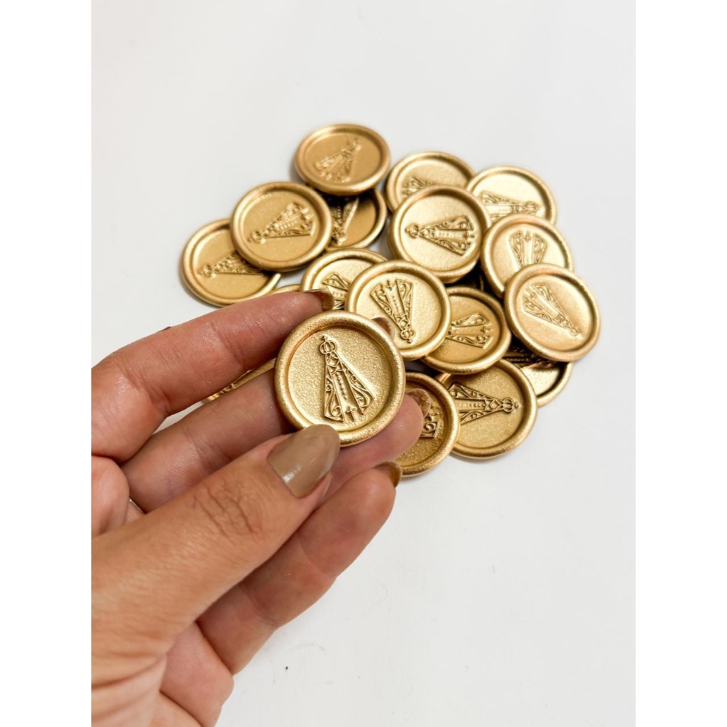 LACRE DE CERA CONVITE DE CASAMENTO NOSSA SENHORA DOURADO em Oferta na Shopee