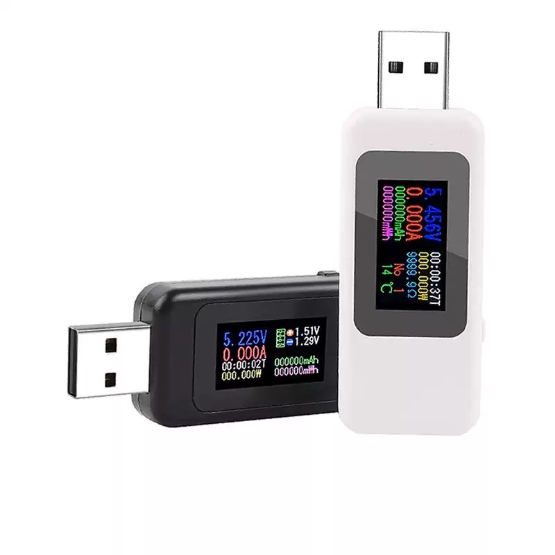 Medidor de Teste USB Tela Colorida Testador USB Carregador Detector Voltímetro Amperímetro