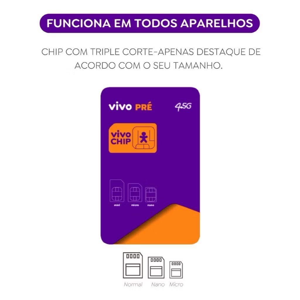 CHIP VIVO COM RECARGA INCLUSA