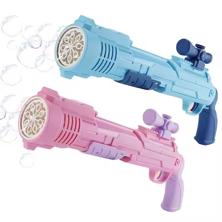 Máquina Lança Bolha De Sabão Automática Colorido Brinquedo Infantil Azul Rosa Máquina 10 furos de bolhas festa