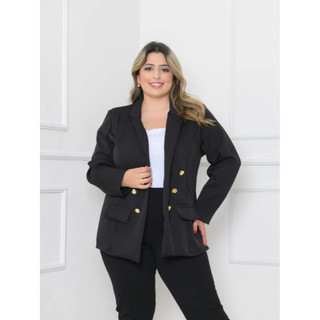 Blazer Plus Size  Alfaiataria G1G2 G3 Feminino Casaco Social Com Botão