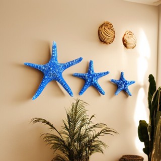 Kit 3 Estrela do Mar de parede Azul em Gesso Decorado ,Decoração casa praia Ambientes luxo em Oferta na Shopee