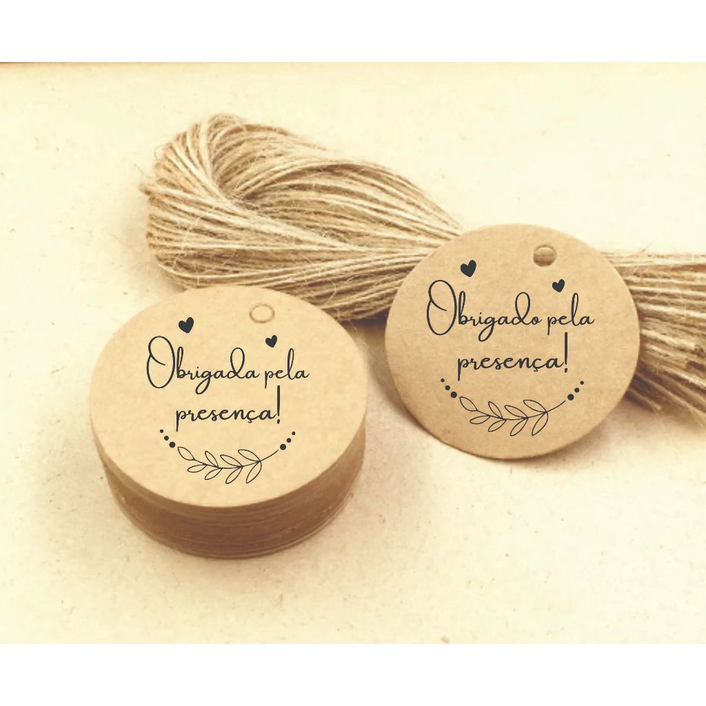 Tag de Papel Kraft 4cm + Fio Incluso - Pronta Entrega!!! Obrigado (a) pela Presença Tag de Papel Kraft 4cm + Fio Incluso - Pronta Entrega!!! Obrigado (a) pela Presença