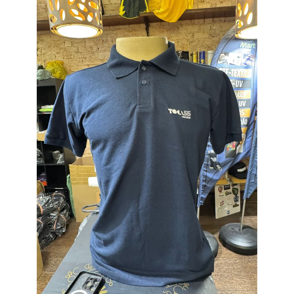 Camiseta Polo Bordada Personalizada Com Logo Uniforme Luxo em Oferta na Shopee