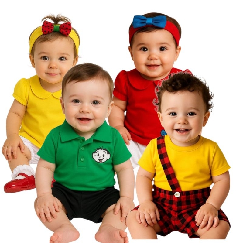 Fantasia turma da Mônica Bebê Magali Mônica Cascão Cebolinha