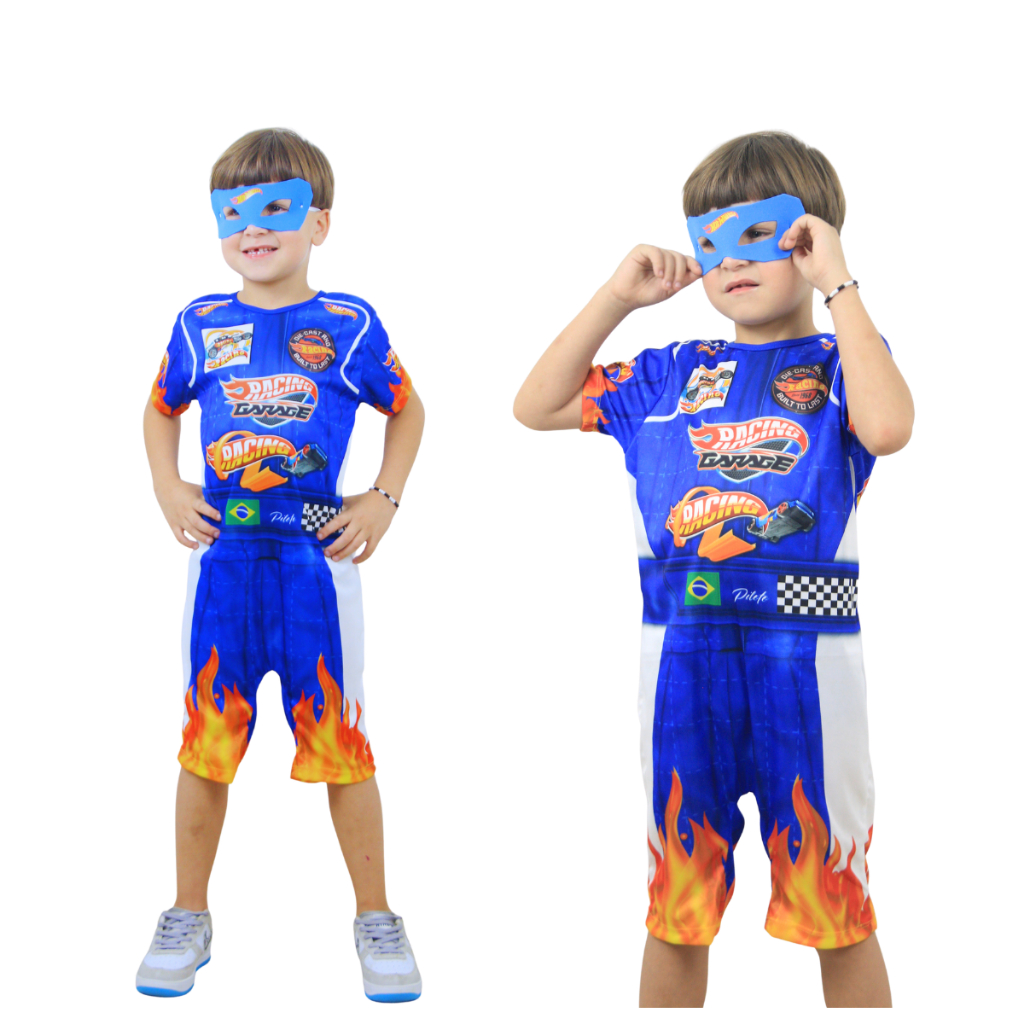 Fantasia Temática Hotwheels Infantil Masculina Heróis Carros