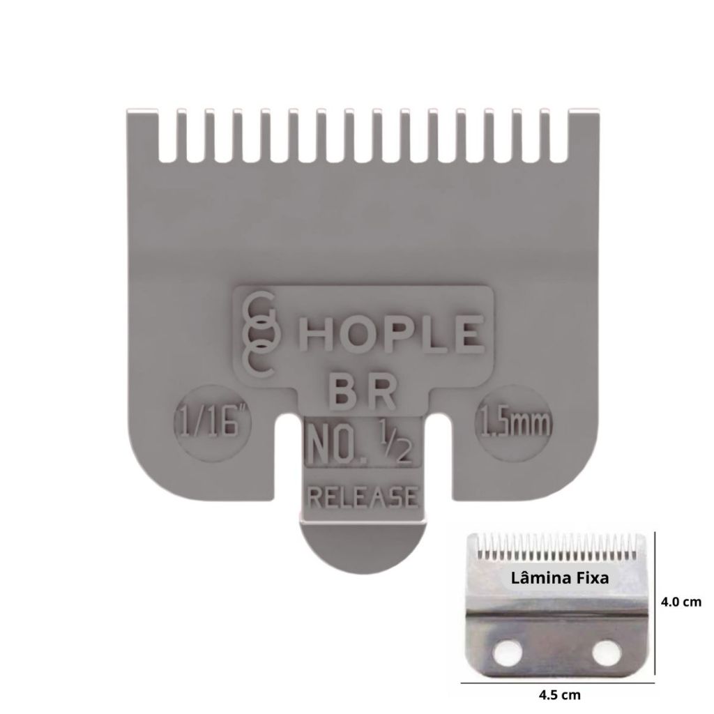 Pente de Disfarce para Máquina de Corte nº 0.5 (1.5mm) Cinza em Oferta na Shopee