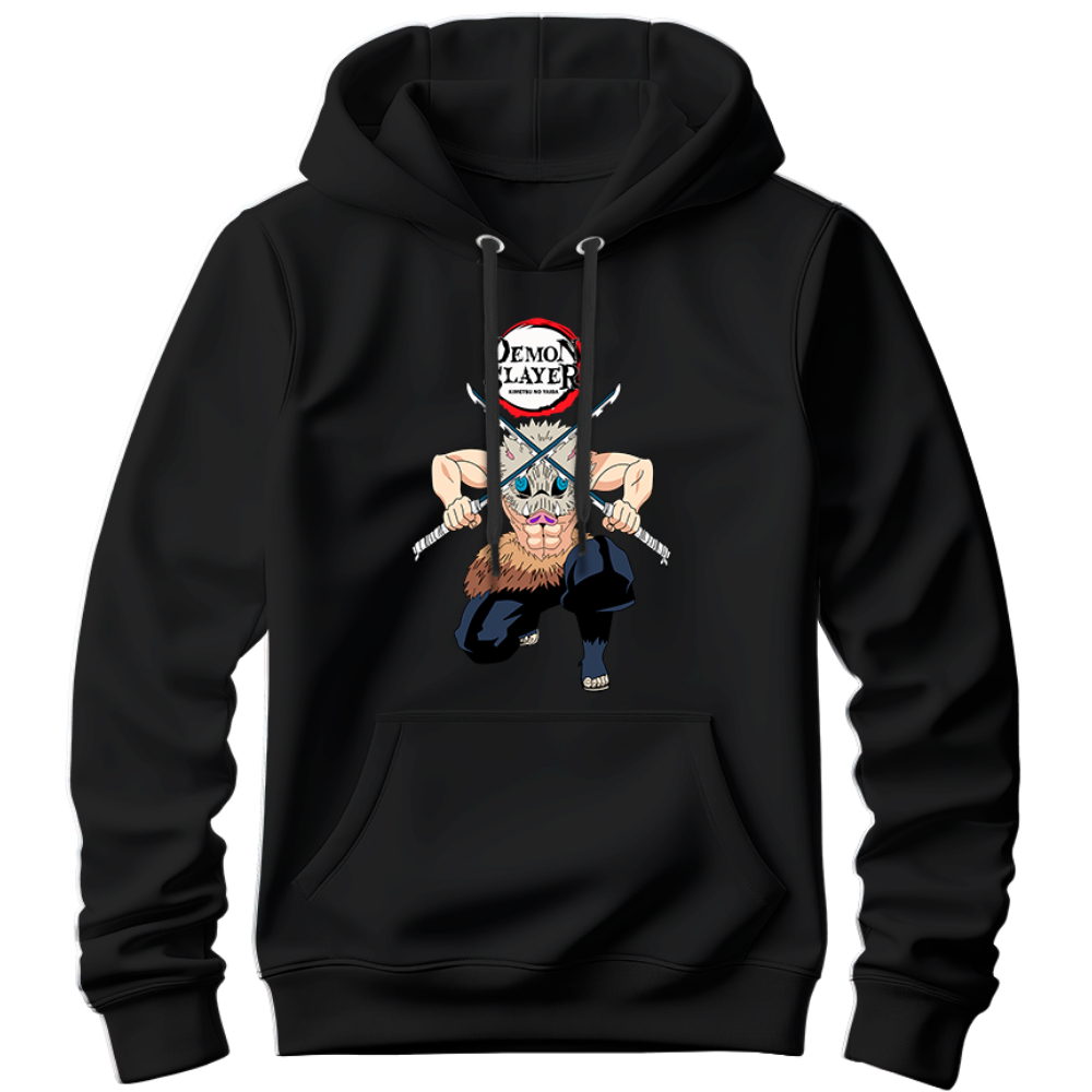 Moletom Canguru Masculino Feminino Anime Demon Slayer Capuz Flanelado Quentinho Estampado Desenho