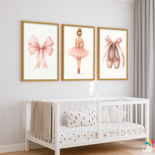 Quadros Decorativos bailarina sapato laços decoração quarto menina lindas imagens decorativas em Oferta na Shopee