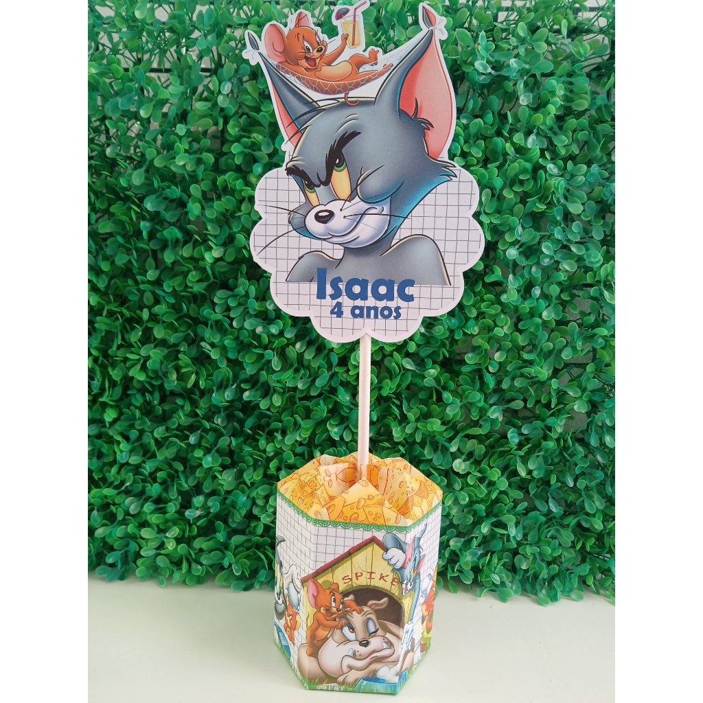 CENTROS DE MESA TOM E JERRY( PEGUE E MONTE ) arranjo de mesa Tom e Jerry para lembrancinhas festa infantil