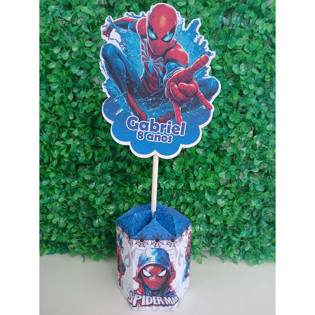 CENTROS DE MESA HOMEM ARANHA ( PEGUE E MONTE ) arranjo de mesa homem aranha para festa e lembrancinha personalizada
