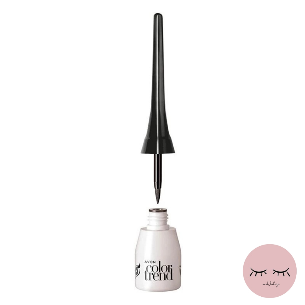 Delineador Liquido Color Trend Avon Preto/Preto Metalico